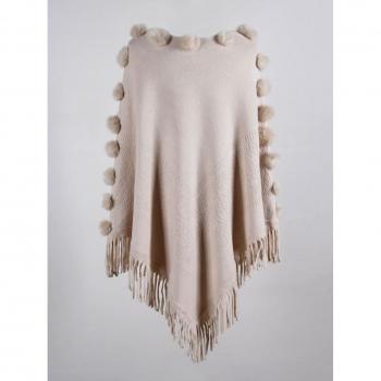 Châle-frangé unicolore pour femmes (automne/hiver)