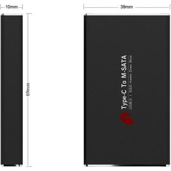 SSD Carcasa Móvil Pro: Tipo C a mSATA, Transferencia Ultra Rápida