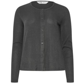 Long Tall Sally Charcoal Ribbed Cardigan – Size 18‑20
