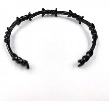Geometric Open Cuff Thorn Wire Bracelet