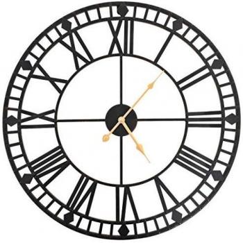 Wanduhr Vintage Quarzwerk Metall 60 cm XXL