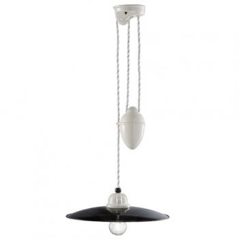Retro Keramiklampe mit Metallakzenten