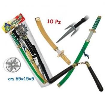 NINJIA SET PICCOLO SAMURAI 10 PZ 3 COL