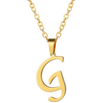 Bijoux Femme Plaqué Or 18K Pendentif G