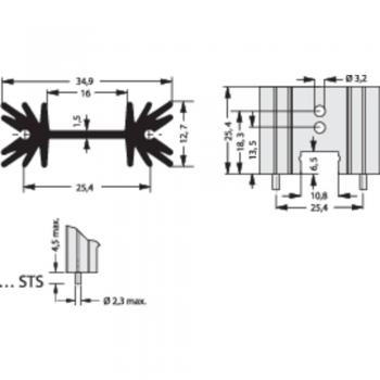 Fischer Elektronik SK 104 25.4 STS TO-220 Heat Sink