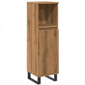 Armoires de bain en bois massif chêne, 0.3 m × 0.3 m × 1 m – VidaXL