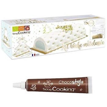Moule à bûche de Noël avec stylo chocolat offert