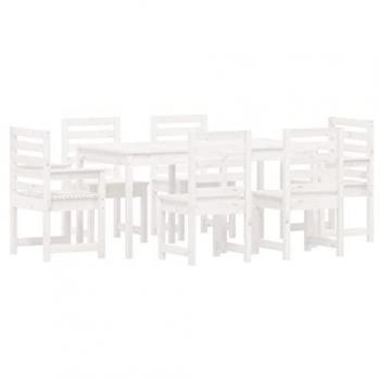 Comedor de Patio VidaXL 7 piezas, Madera de Pino Natural