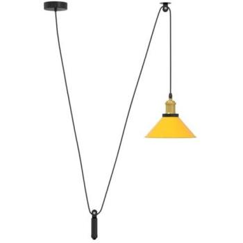 Metallic Yellow Adjustable Pendant Lamp, 22 cm, E27 Brightness Control