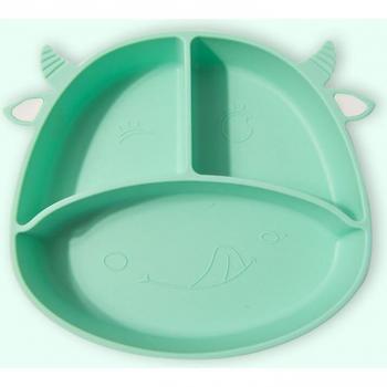 Assiette silicone souple pour enfants, 4 sections, antidérapante, micro-ondes et lave-vaisselle, HY99