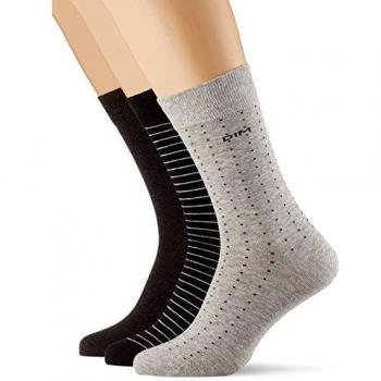 Dim calcetines cortos de algodón rayas y lunares x3, multicolor