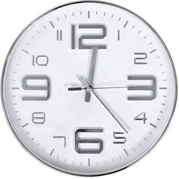 Silver Wall Clock 30 cm