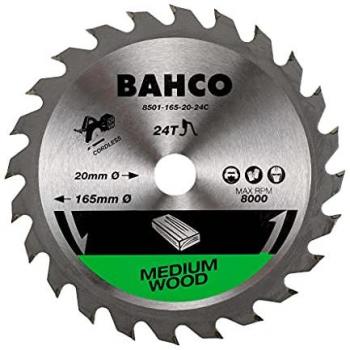 Bahco Hoja Circular 24 Dientes para Sierra de Madera 136 mm × 20 mm – Sin Motor