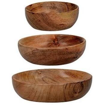 Saladiers en bois d'acacia, collection de 3