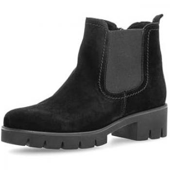 Chelseaboots GABOR Gr. 38, schwarz, Veloursleder, unifarben, Damen Schuhe