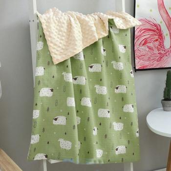 Cotto Sweet Pea Baby Blanket with Burp Cloth