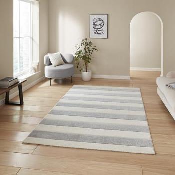 Catherine Lansfield Grey Cove Patterned Linear Rug