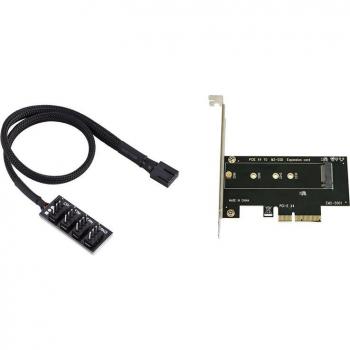 M.2 NVMe SSD PCIe Adapter with PWM Fan and Power Cable