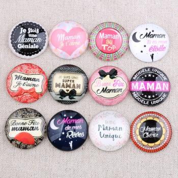 Onwear Mamam Foto Runde Glas Cabochon 30mm 25mm 20mm Handgefertigte Schmuckteile für Anhänger und Schlüsselanhänger
