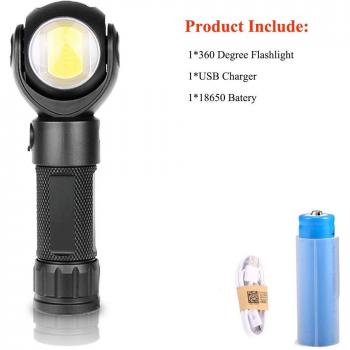 Linterna de campo LED 360°, COB 8000 lm, imán y resistente a la lluvia