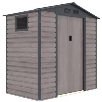 Surrey Gardiun Abri Jardin en Acier – 2,71 m², 213×127×211 cm, fenêtre latérale, effet bois naturel