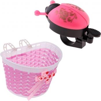 Kit vélo enfants filles – Panier avant 2 pièces avec stabilisation et alarme sonore