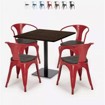 Stanza Bar Burke 90x90 con Sedie Rosse