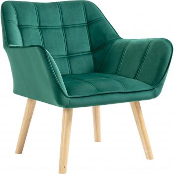 HOMCOM Samtoptik Relaxsessel Einzelsessel 64 x 62 x 72,5 cm Grün