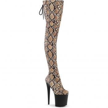Pleaser Damen‑Stiefel Flamingo, Farbvarianten Beige/Braun, EU 41