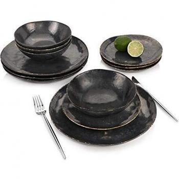 SÄNGER Tafelservice Tombey, 12-teiliges Geschirrset, Premium Collection, Metallic Grau