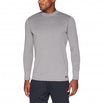 Camiseta de Rendimiento Fitted Coldgear® de Manga Larga Gris para Hombre Under Armour