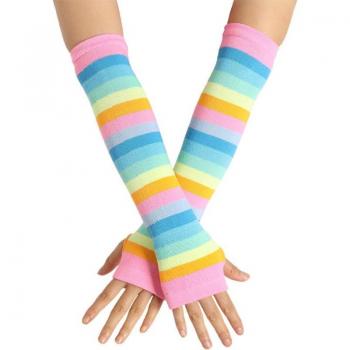 Fingerhandschuhe mit Daumen und Regenbogenstreifen