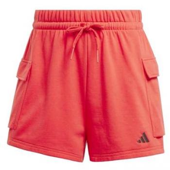 Shorts Essentials Logo Pequeño French Terry Cargo Pure Ruby Mujer