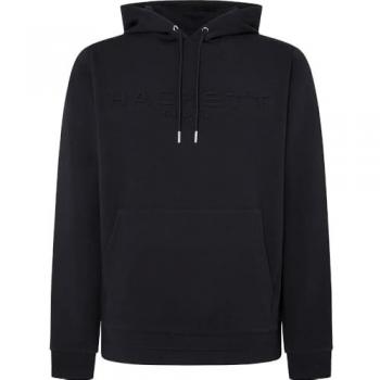 Felpa Con Cappuccio Hackett Embossed Nera XL