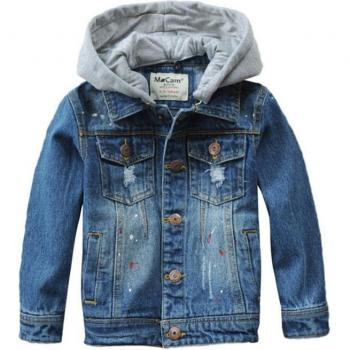Abrigo casual de tela vaquera para niños 90-160 Cm Dwq608