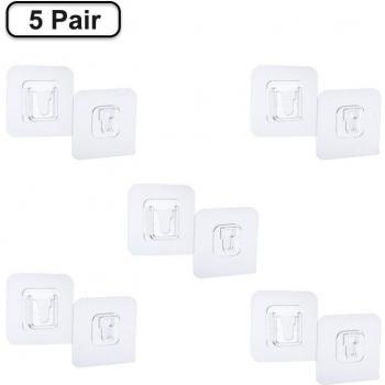 VanishWall 5‑Hook Bundle – Clear, Heavy‑Duty, Kitchen & Bathroom Hangers