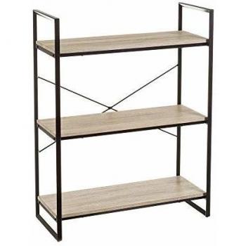 Estantería de Metal y PVC Negra con 3 estantes Industrial 104x33x80 cm