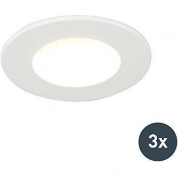 Set di 3 faretti da incasso LED 5W per bagno bianchi
