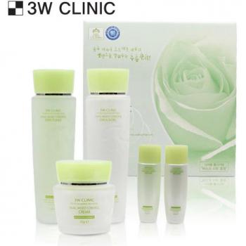 3W Clinic Slakken Vochtinbrengende Huidverzorging Set (Toner + Emulsie + Crème)