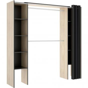 Armoire Effet Chêne et Bois Gris – 180×50×205 cm