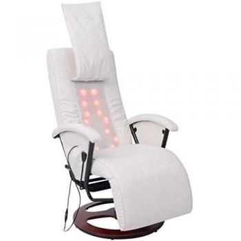 Massagestuhl Shiatsu in elegantem Weiß, Kunstlederoberfläche