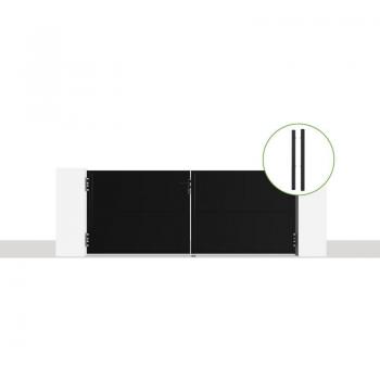 Puerta de Acero NALI 3m H.120cm Negro Mate con Soporte DARIO