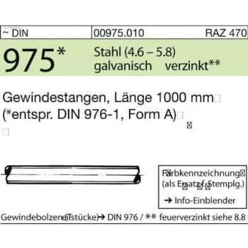 Gewindestange M10 x 1000 mm, verzinkt, 4.6