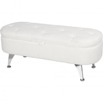 Bänk med Oval Form i Teddy Fleece och Förvaring
