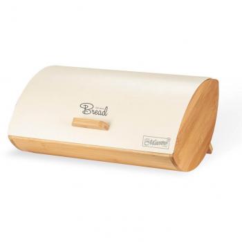 Portapane in Legno Metallo Bambù Feel Maestro MR-1775 Avorio 25 x 13,3 x 36,5 cm