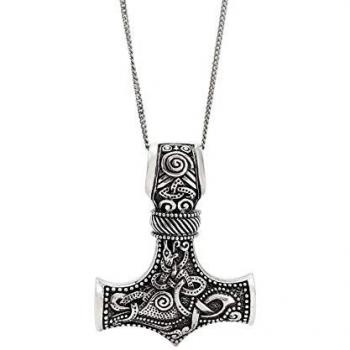 Sterling Silver Thor Mjolnir Necklace – Viking Style