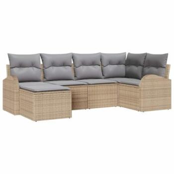 Ensemble de Canapés de Terrasse 6 Pcs Beige
