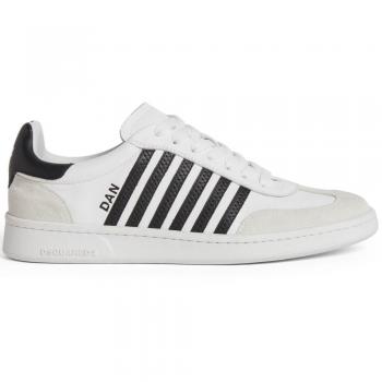 Dsquared2 Sneakers Boxer uomo pelle bianca, taglia 45