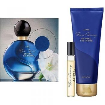 Avon Far Away Beyond The Moon Duftset: Eau de Parfum 50ml, Taschenspray 10ml & Bodylotion 125ml