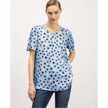Blusa Raso Motivi Manga Cortas y Lunares